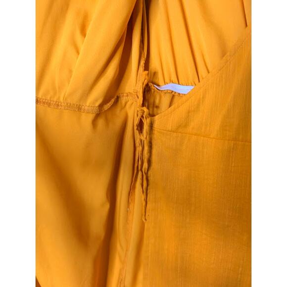 OLD NAVY Waist-defining Bell-Sleeve Faux-wrap Dress for Women yellow size M - Picture 12 of 14